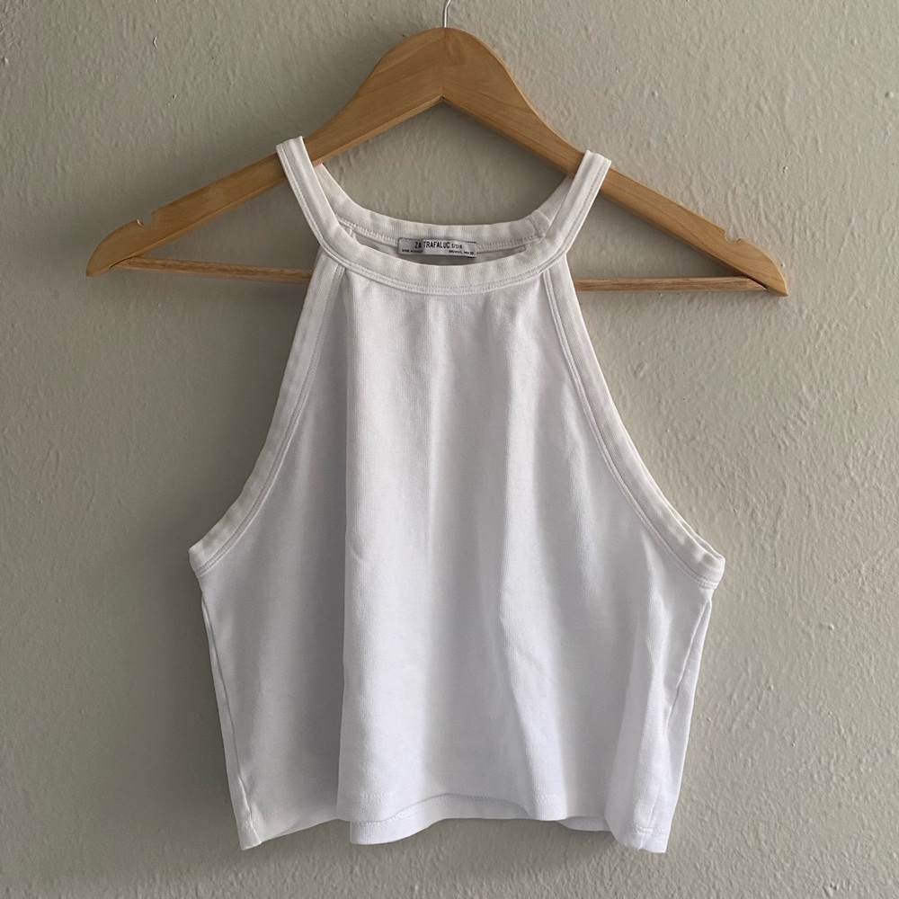 White Halter Crop Top